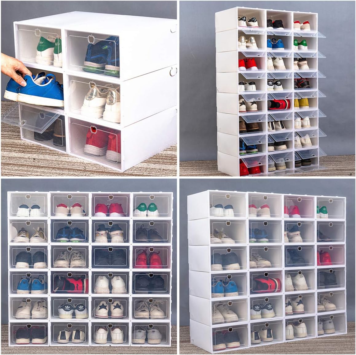 PLEXOR - Rangement sneakers - Lot de 6 boites à chaussures transparent –  Rangement Chaussure